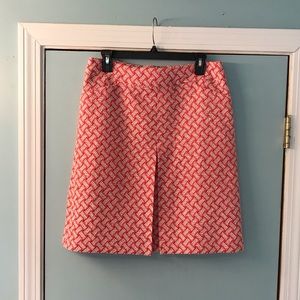 NWT fully lined red and white textured mini skirt from Talbots